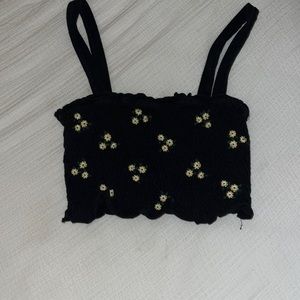 Flowered Ruched Crop top